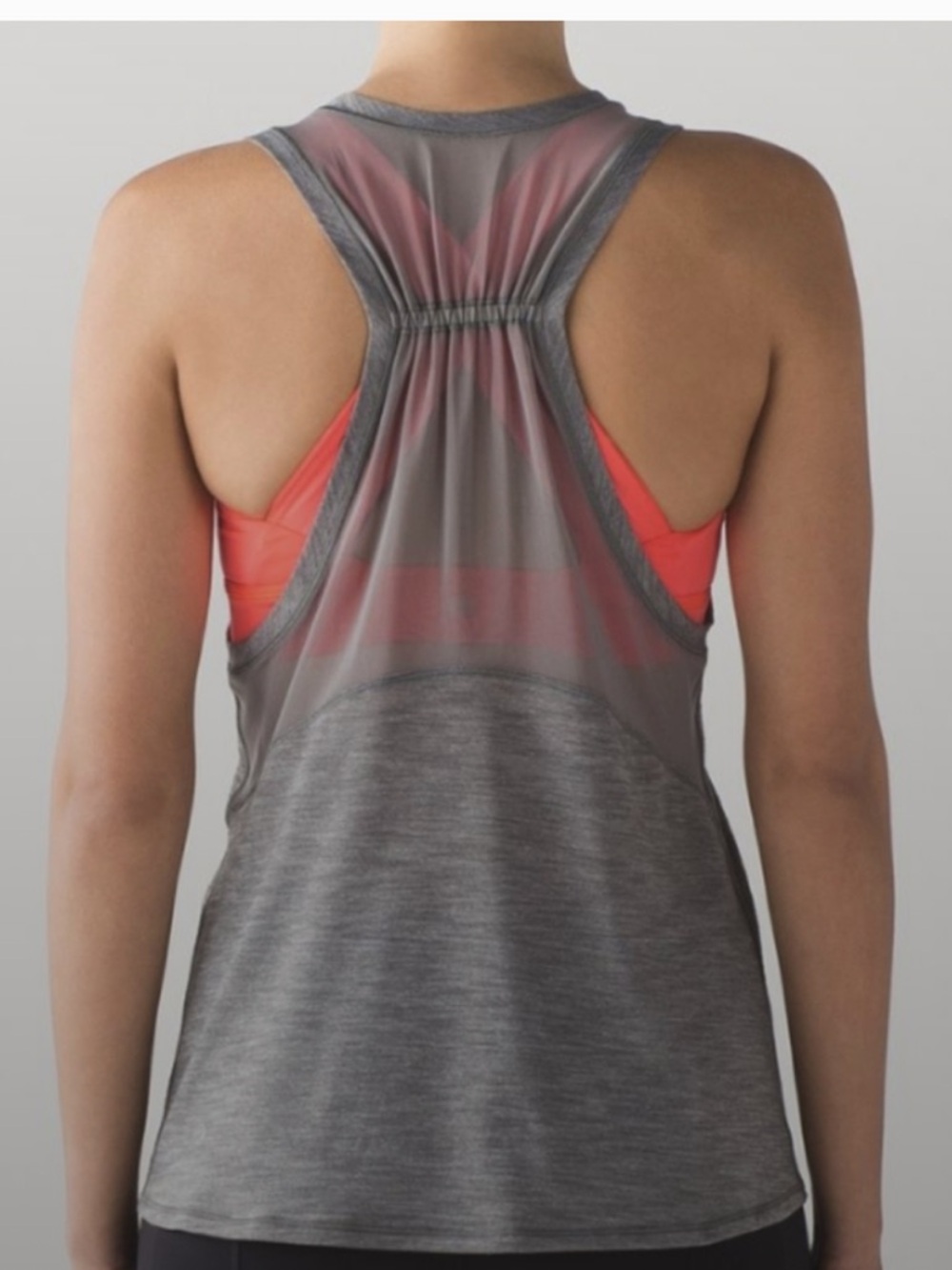Lululemon Athletica Gray and pink Fitted Tank Top with built in bra